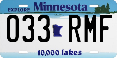 MN license plate 033RMF