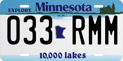 MN license plate 033RMM