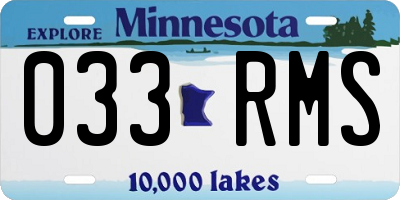 MN license plate 033RMS