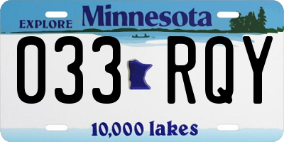 MN license plate 033RQY