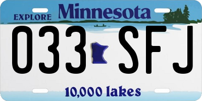 MN license plate 033SFJ