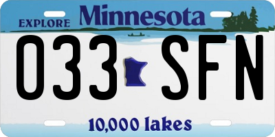 MN license plate 033SFN