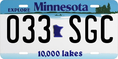 MN license plate 033SGC