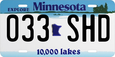 MN license plate 033SHD