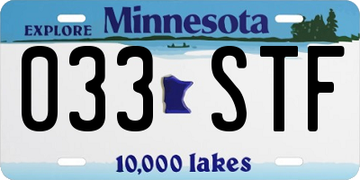 MN license plate 033STF