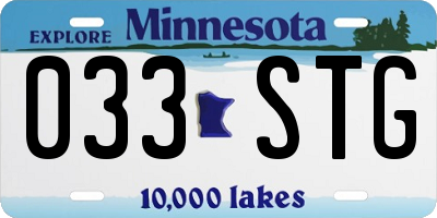 MN license plate 033STG