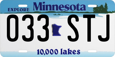 MN license plate 033STJ