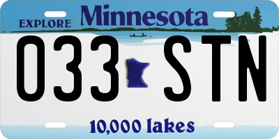 MN license plate 033STN