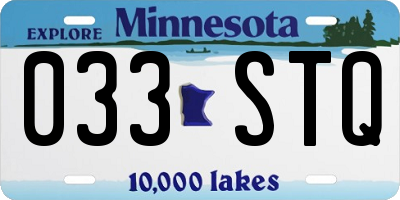 MN license plate 033STQ