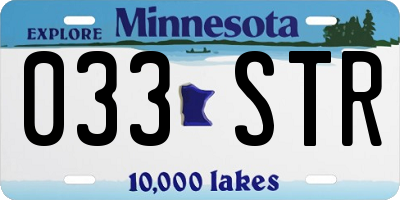MN license plate 033STR