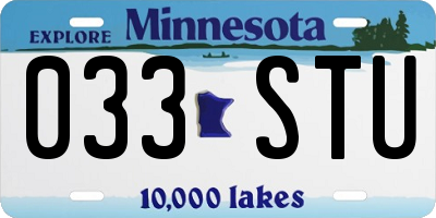 MN license plate 033STU