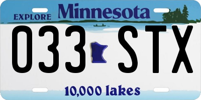 MN license plate 033STX