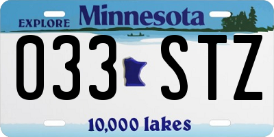 MN license plate 033STZ