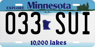 MN license plate 033SUI