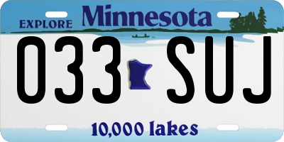 MN license plate 033SUJ