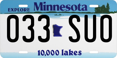 MN license plate 033SUO
