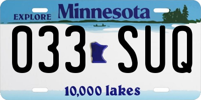 MN license plate 033SUQ