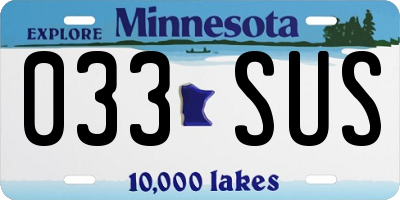 MN license plate 033SUS