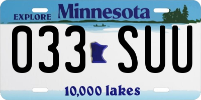 MN license plate 033SUU