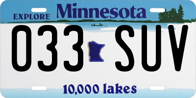MN license plate 033SUV