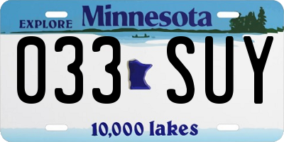 MN license plate 033SUY