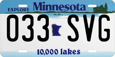 MN license plate 033SVG