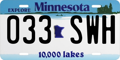 MN license plate 033SWH
