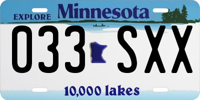 MN license plate 033SXX
