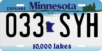 MN license plate 033SYH