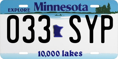 MN license plate 033SYP