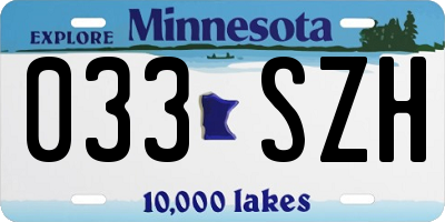 MN license plate 033SZH