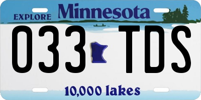 MN license plate 033TDS