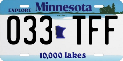 MN license plate 033TFF
