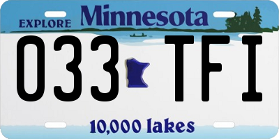 MN license plate 033TFI
