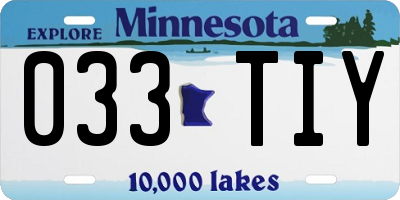 MN license plate 033TIY