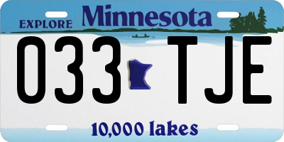 MN license plate 033TJE