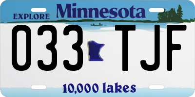 MN license plate 033TJF