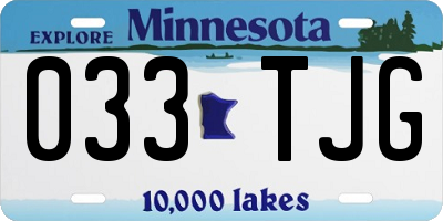 MN license plate 033TJG