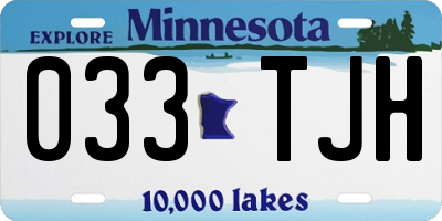 MN license plate 033TJH