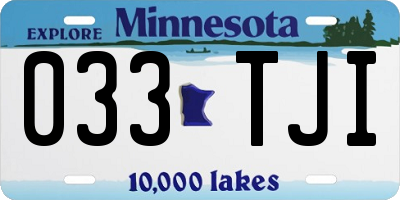 MN license plate 033TJI