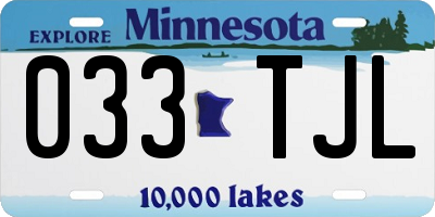 MN license plate 033TJL