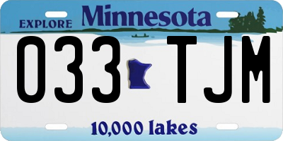 MN license plate 033TJM