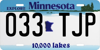 MN license plate 033TJP