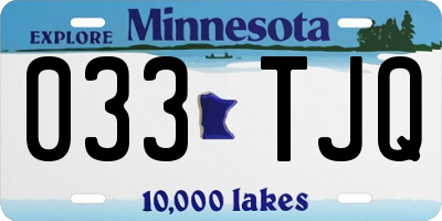MN license plate 033TJQ