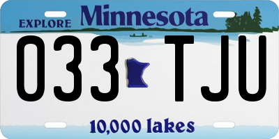 MN license plate 033TJU