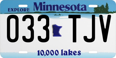 MN license plate 033TJV