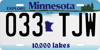 MN license plate 033TJW