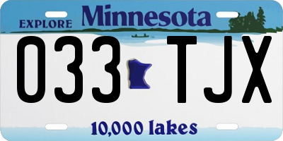 MN license plate 033TJX