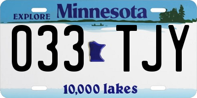 MN license plate 033TJY