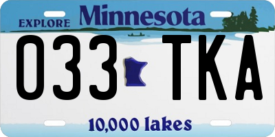 MN license plate 033TKA